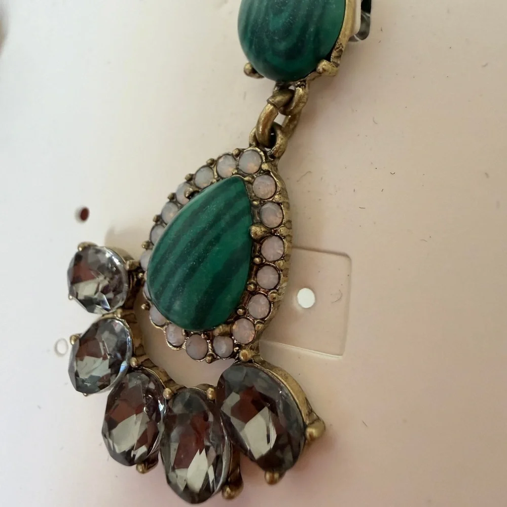Lia Sophia Teal and Silver Teardrop Earrings